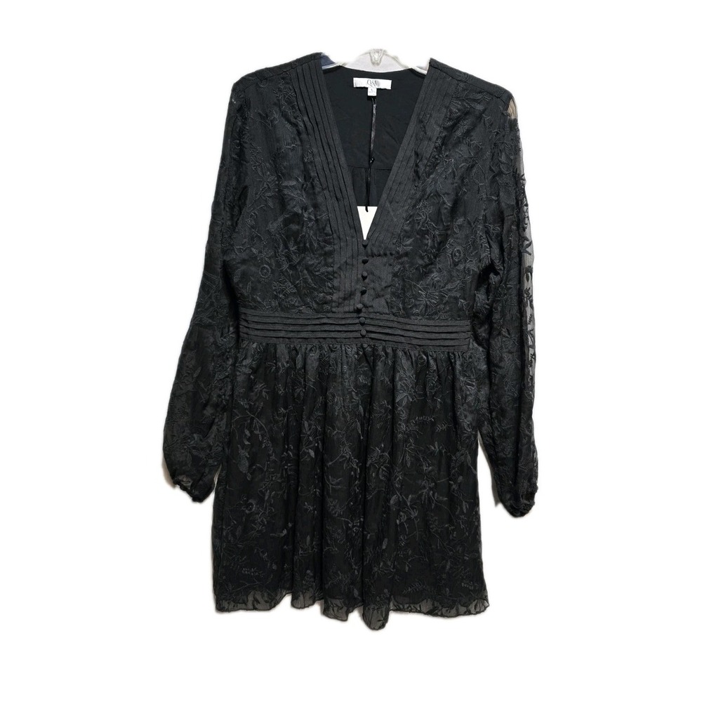 Q&A Women's Dress Vneck  Knee Length Large ‎ New Side Zip